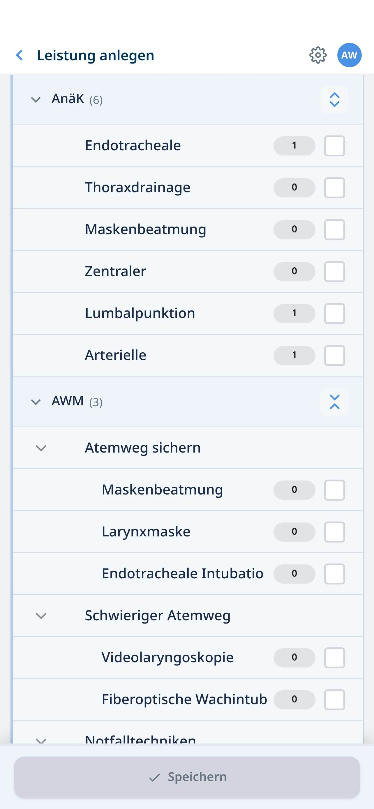 WDoku Leistungssuche im Katalog